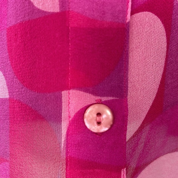 Vintage Pink Silk Long Sleeve Sheer Silk lined shirt size Large - Picture 14 of 14